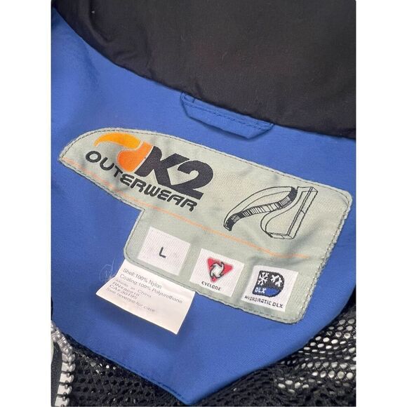K2 Outerwear Men’s Large Cyclone Skiing Snowboarding Jacket Blue Hooded Zip - Picture 8 of 10